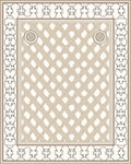 Elegant Geometric Border With Diamond Pattern Rug