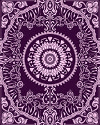 Delicate Floral Medallion Mandala Pattern Rug