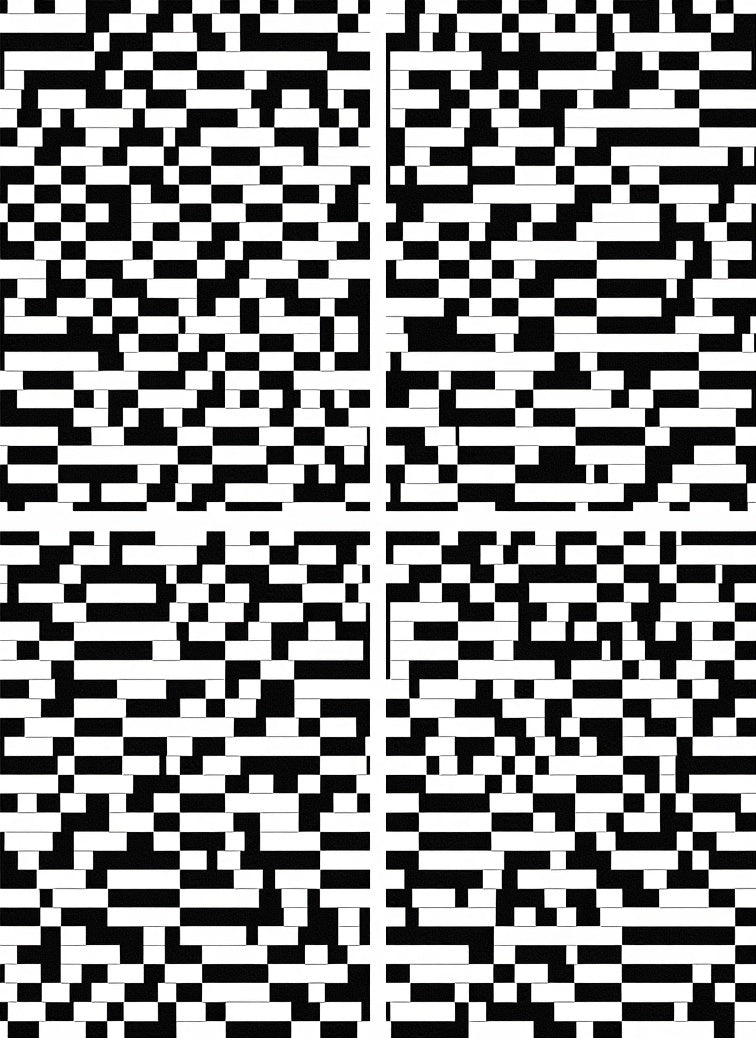 Abstract Rectangular Pattern Contrast Rug