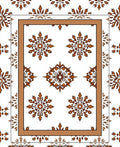 Rustic Floral Medallion Bordered Rug