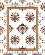 Rustic Floral Medallion Bordered Rug