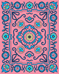 Bright Floral Garden Medallion Rug