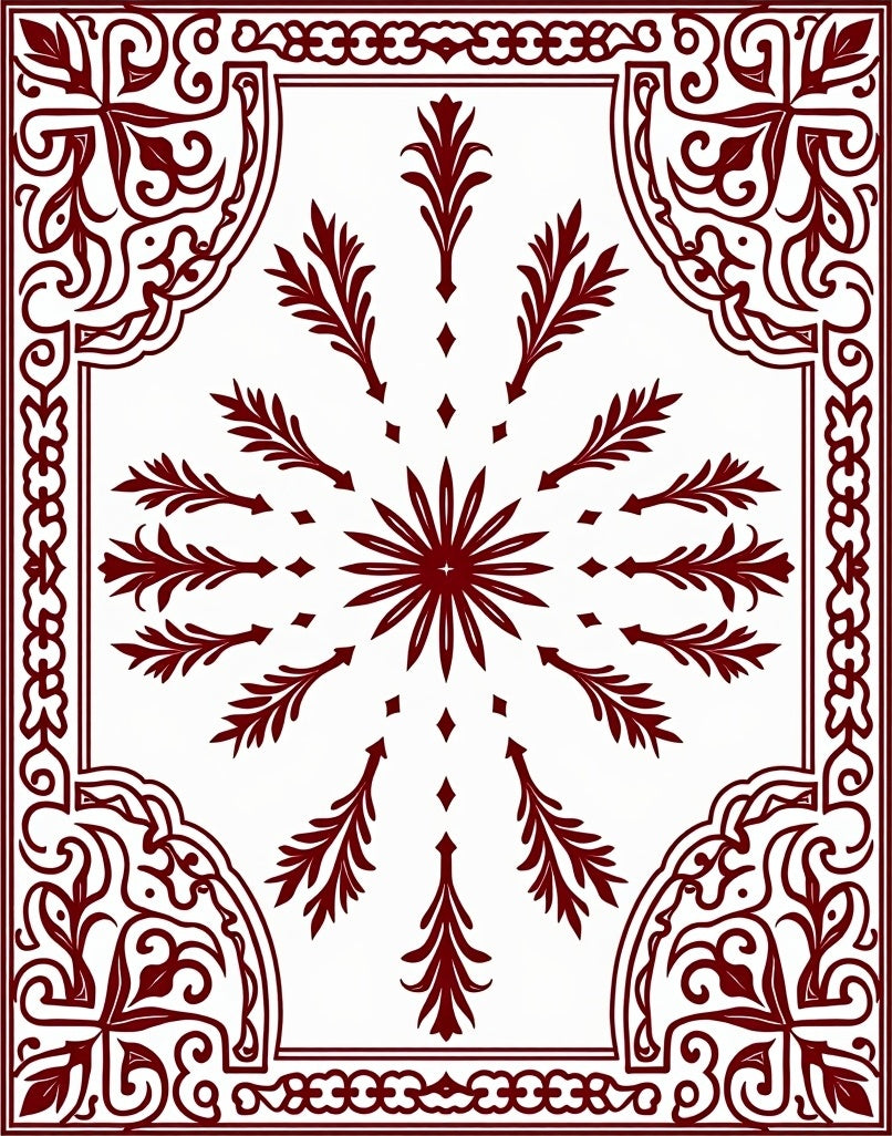Ornate Floral Starburst Pattern Rug