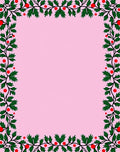 Vibrant Red Holly Border Rug
