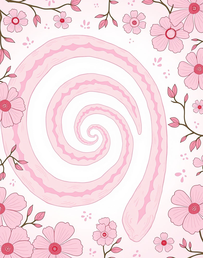 Pink Swirl Floral Pattern Rug