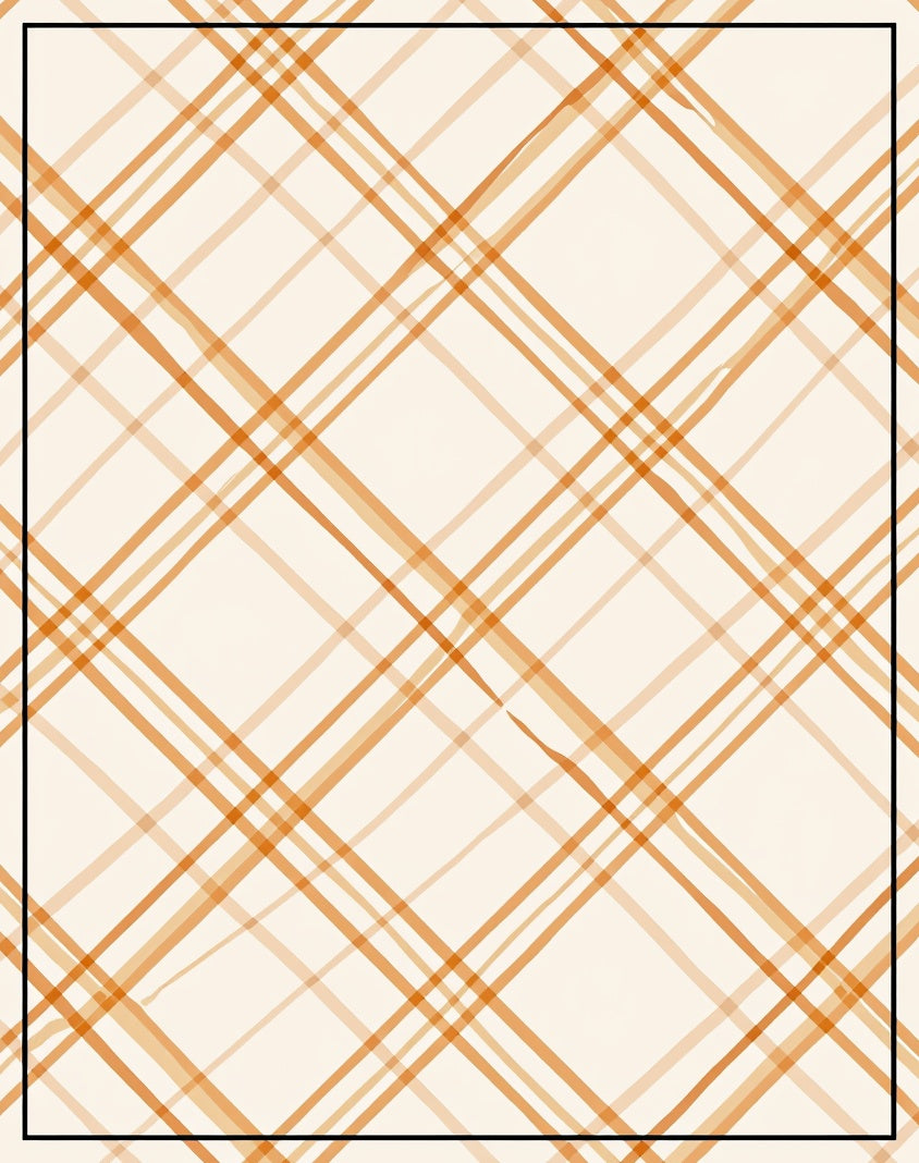 Orange Woven Plaid Pattern Rug