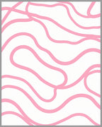 Pink Abstract Wavy Lines Pattern Rug
