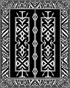 Monochrome Geometric Frame Design Rug