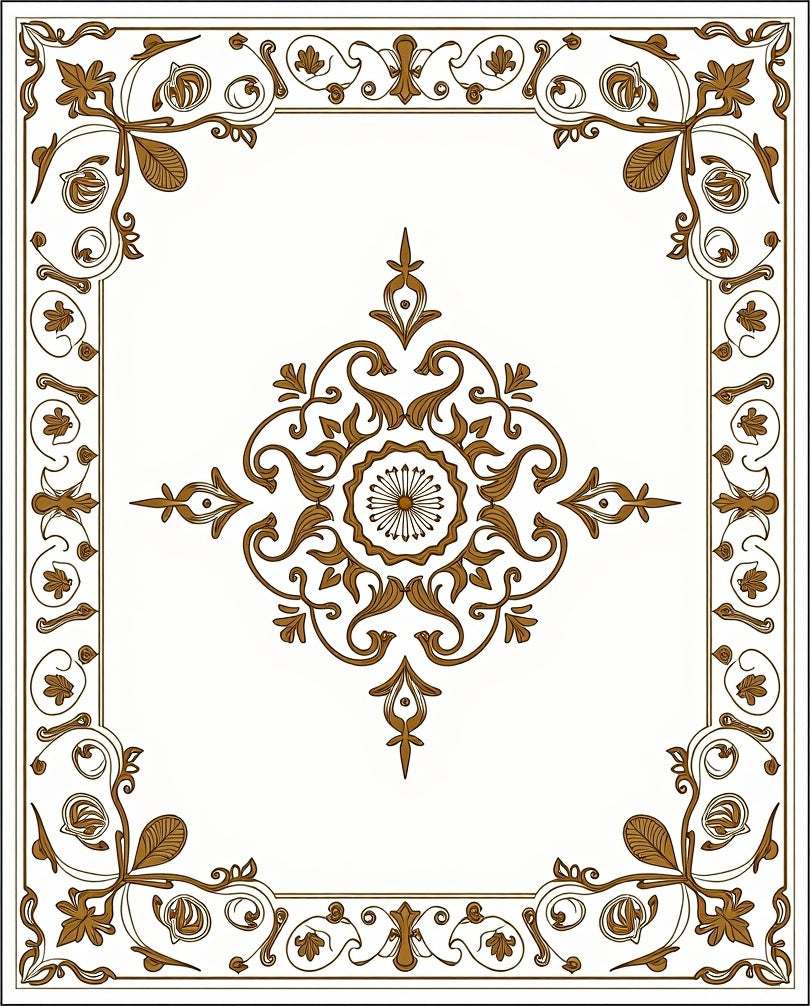 Classic Floral Scrollwork Center Medallion Rug