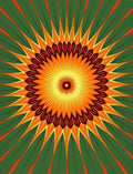 Vibrant Sunburst Geometric Pattern Rug