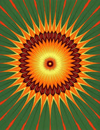 Vibrant Sunburst Geometric Pattern Rug