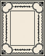 Art Deco Black Ivory Geometric Floral Rug