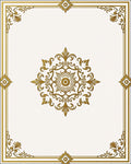 Elegant Gold Mandala Ornament Rug