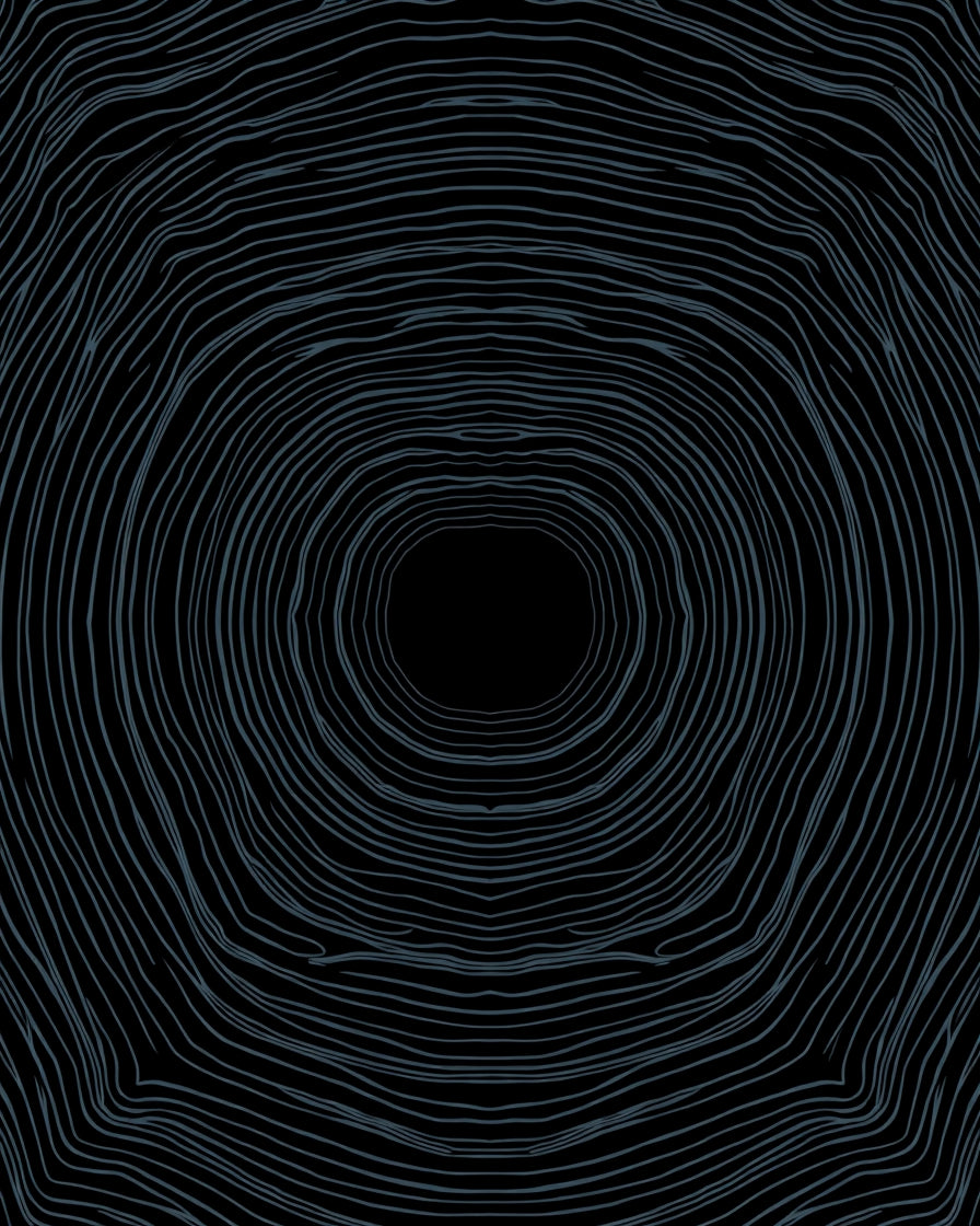 Dark Organic Flowing Lines Overlay Rug