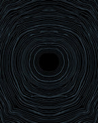 Dark Organic Flowing Lines Overlay Rug