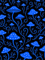 Enchanting Blue Mushroom Pattern Rug