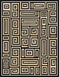 Geometric Black Cream Maze Design Rug