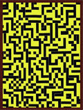 Yellow Black Abstract Maze Pattern Rug
