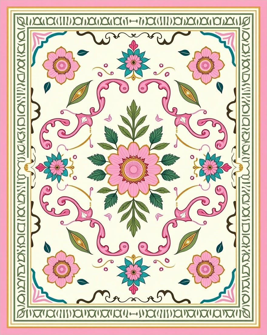 Floral Medallion Delightful Pattern Rug