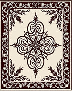 Classic Scrollwork Foliage Medallion Design Rug