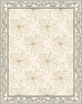 Elegant Floral Bordered Cream Rug