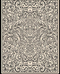 Intricate Swirls Botanical Art Nouveau Rug