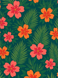 Vibrant Tropical Flowers and Leaves Rug