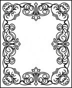 Ornate Scrollwork Classic Border Design Rug