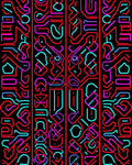 Vibrant Neon Geometric Stripe Pattern Rug