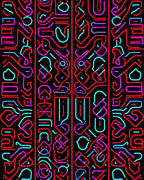 Vibrant Neon Geometric Stripe Pattern Rug