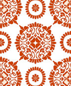 Ornate Circular Floral Pattern Rug
