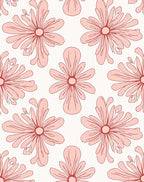 Retro Floral Outline Print Rug