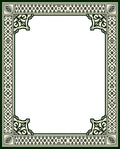 Ornate Green Ivory Geometric Pattern Rug