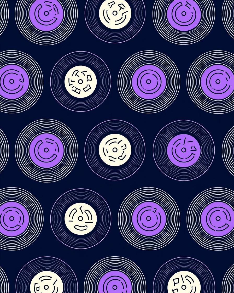 Retro Record Pattern Design Rug