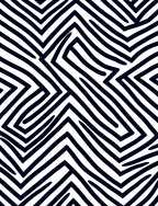 Abstract Black White Zigzag Pattern Rug