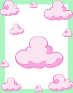 Pink Clouds Whimsical Pattern Rug