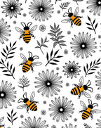 Whimsical Bees Daisy Pattern Rug
