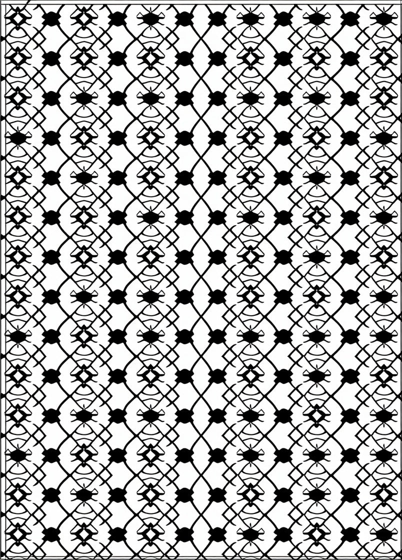 Geometric Lattice And Detail Pattern Rug