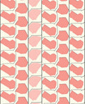 Coral Pink Geometric Block Pattern Rug
