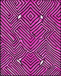 Bold Pink Black Zigzag Maze Rug