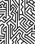 Abstract Geometric Maze Pattern Rug
