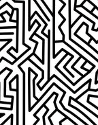 Abstract Geometric Maze Pattern Rug