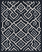 Abstract Geometric Interlocking Pattern Rug
