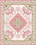 Elegant Pink Gold Filigree Pattern Rug