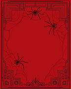 Art Deco Spiderweb Geometric Red Rug