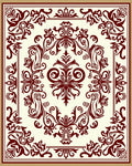 Rich Crimson Baroque Floral Filigree Rug