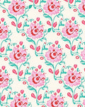 Floral Vines Pink Red And Teal Rug