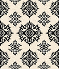 Elegant Black Floral Medallion Pattern Rug