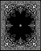 Ornate Floral Scroll Pattern Rug