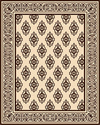 Dark Brown Ornamental Medallion Pattern Rug